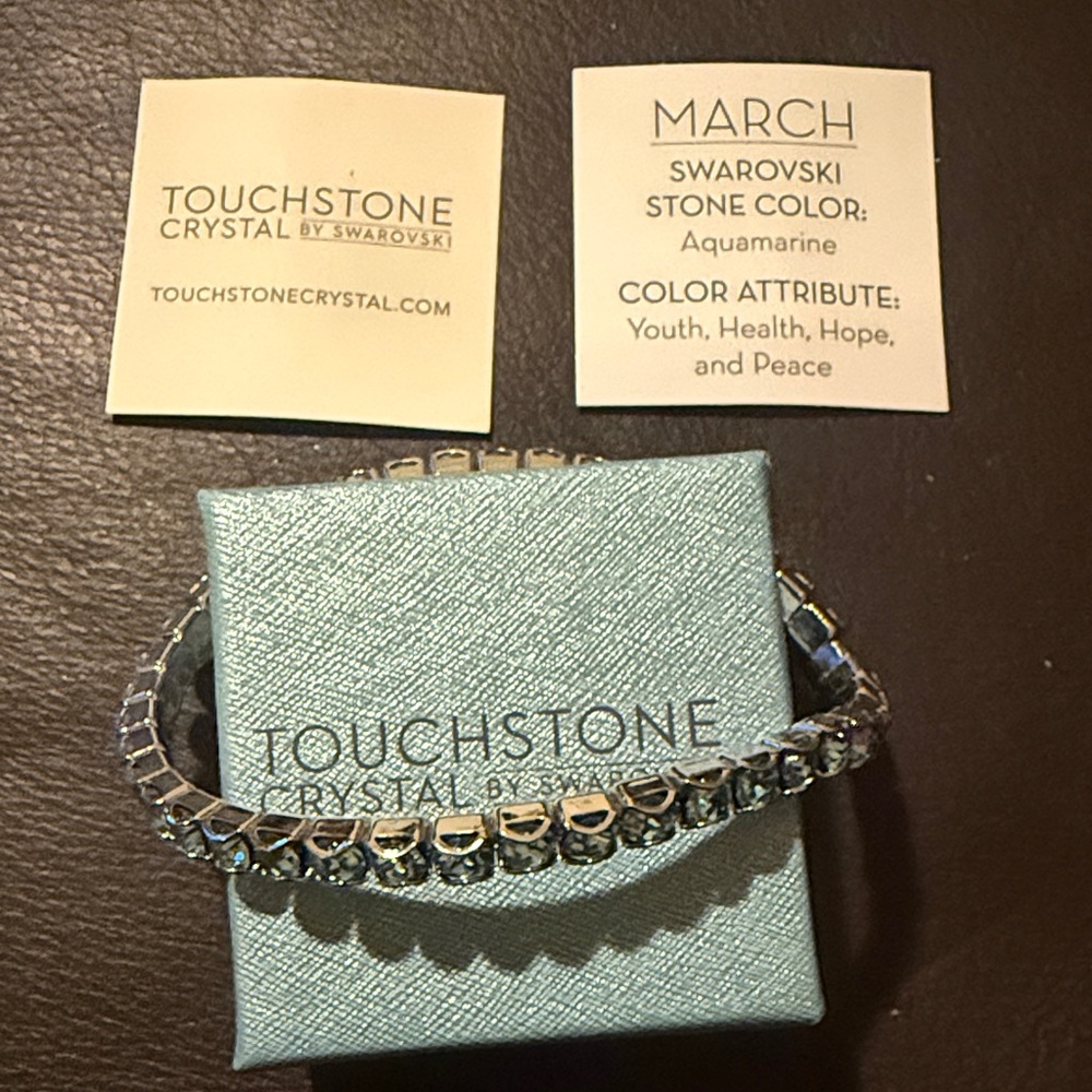 Touchstone Crystal Aquamarine Sparkle Stretch Bracelet (Box not included)